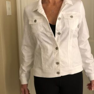 White stretch denim jacket